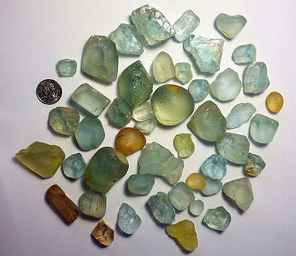 Mixed colors of untreated Topaz