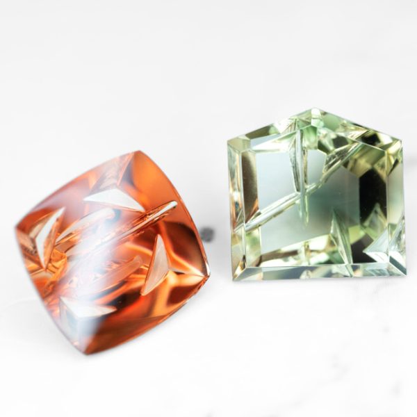 oregon sunstone set 7.66 ct+7.45 ct