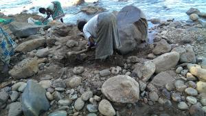 Women digging for Garnet rough - Malawi 2015